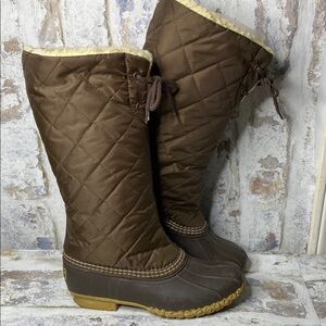 L.L. Bean Brown Quilted Winter Boots